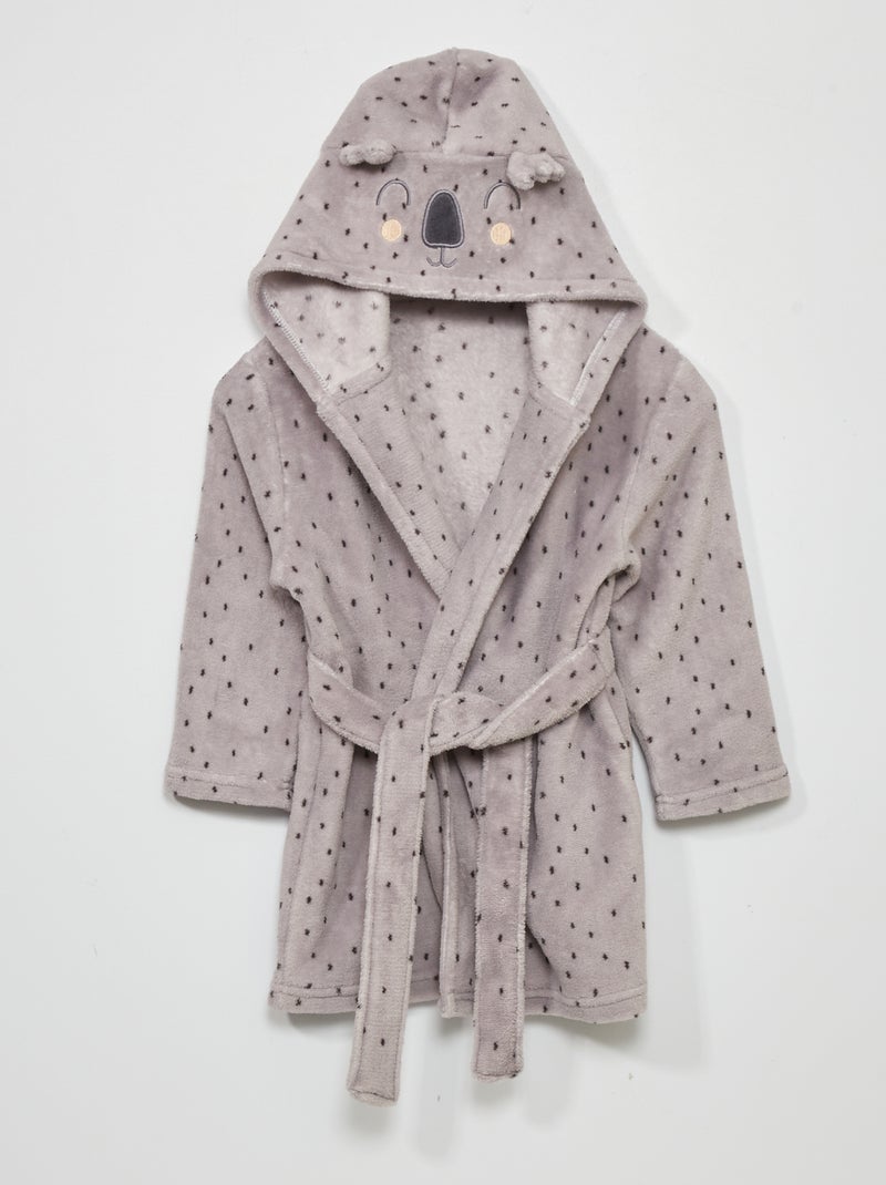 Peignoir polaire Gris - Kiabi