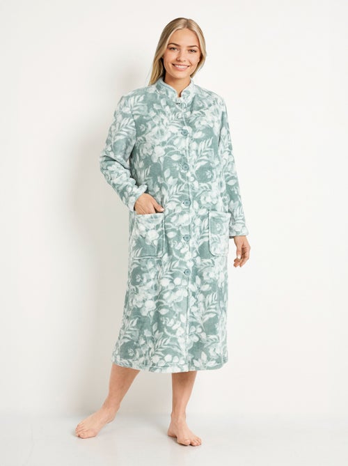 Peignoir polaire imprimé toucher peluche longueur 115 cm - Kiabi