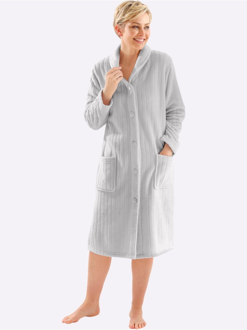 Peignoir Polaire Légère Magnifique - Taille Standard - Witt Argent - Kiabi
