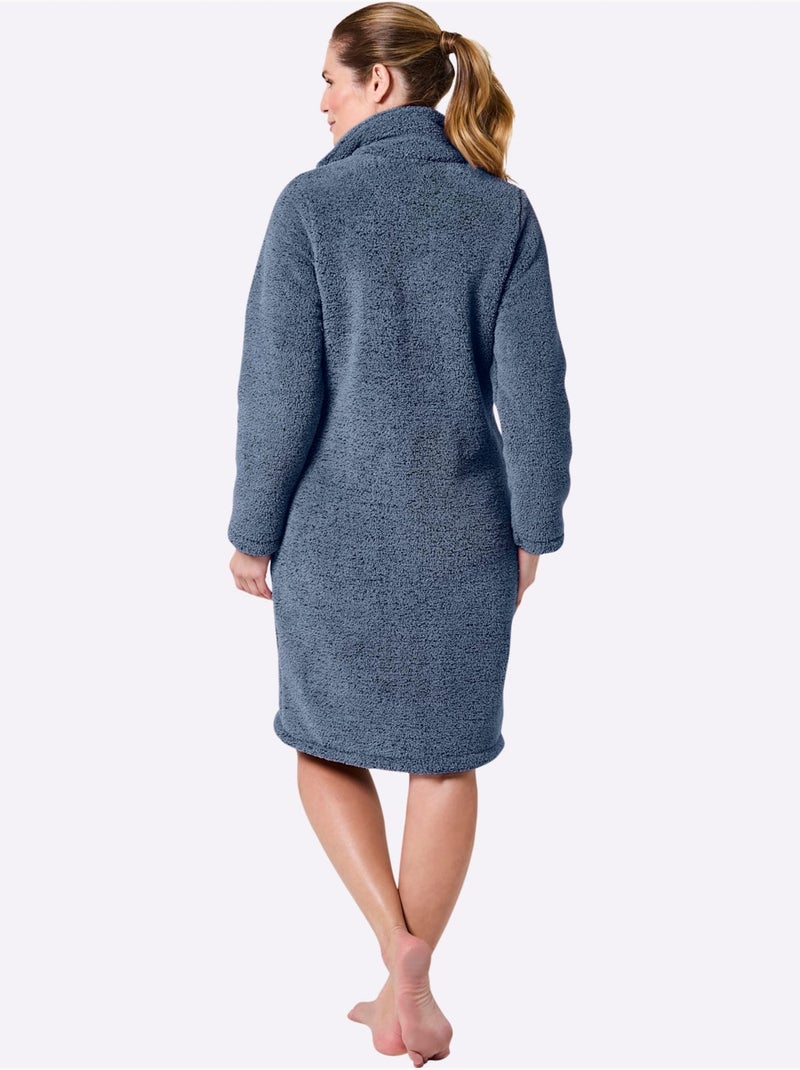 Peignoir Pour Femme Doublure Polaire Douce - Taille Standard - Witt Bleu - Kiabi