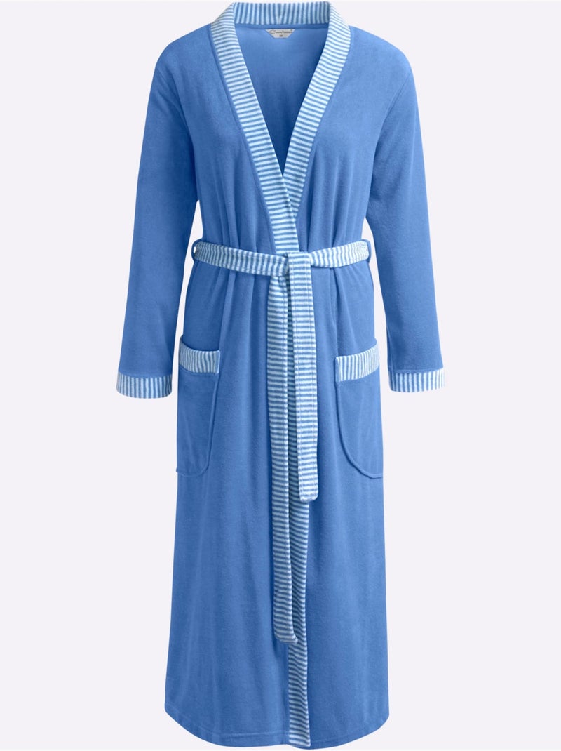 Peignoir Pour Femme éponge Légère - Taille Standard - Witt Bleu - Kiabi