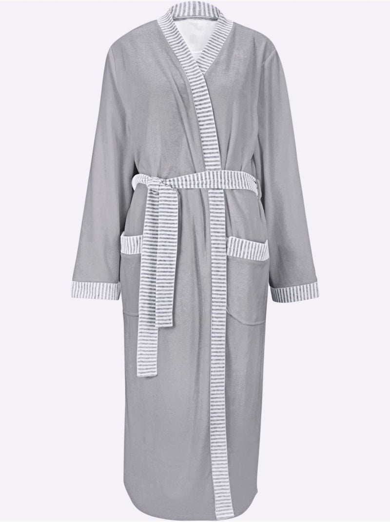Peignoir Pour Femme éponge Légère - Taille Standard - Witt Gris chiné - Kiabi