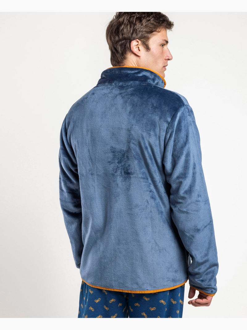 Peignoir Roadster chaud à manches longues pour homme LOIS Bleu - Kiabi