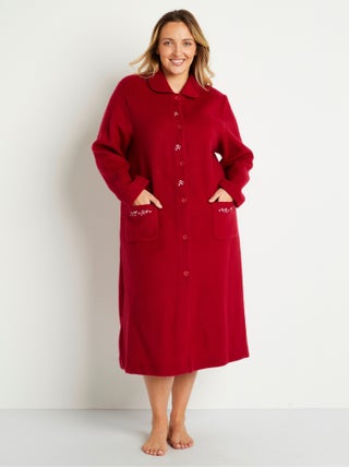 Peignoir robe de chambre brodé en Courtelle