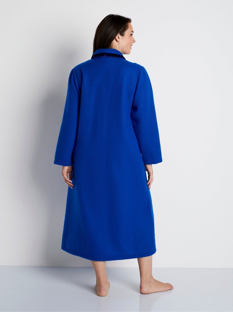 Peignoir robe de chambre long molleton courtelle® - afibel Bleu - Kiabi