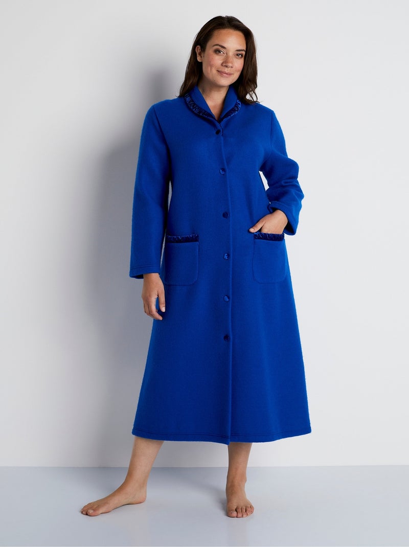 Peignoir robe de chambre long molleton Courtelle® Bleu - Kiabi