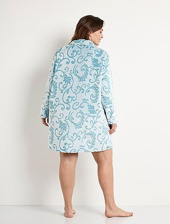 Peignoir robe de chambre polaire court boutonné - Afibel