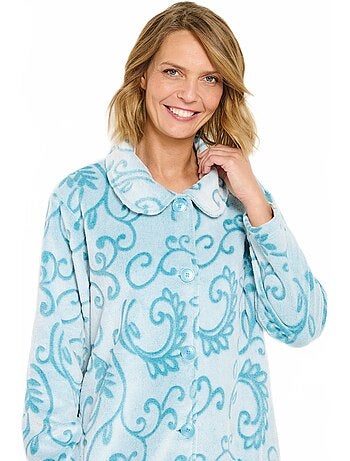 Peignoir robe de chambre polaire court boutonné - Afibel