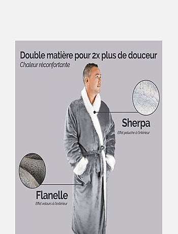 Peignoir, robe de chambre polaire mixte, Utra Douce - Vivezen