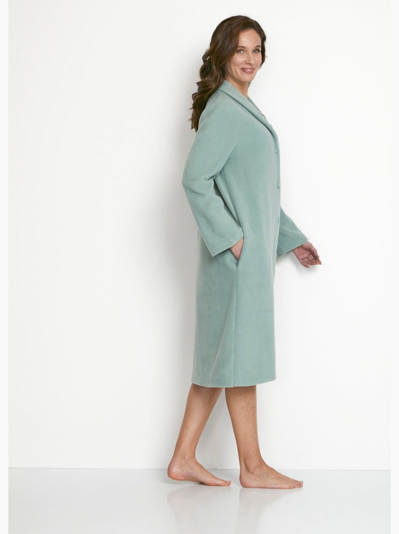 Peignoir robe de chambre polaire uni - Afibel Vert - Kiabi