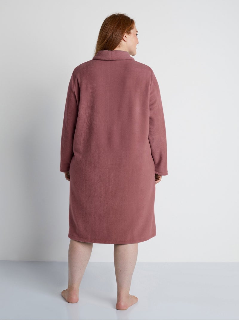 Peignoir robe de chambre polaire uni Rose - Kiabi