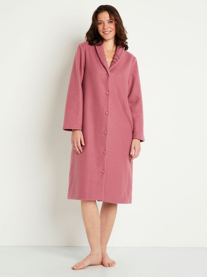 Peignoir robe de chambre polaire uni Rose - Kiabi