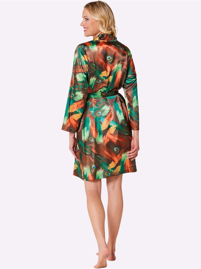 Peignoir Satin - Taille Standard - Witt Vert/Orange - Kiabi