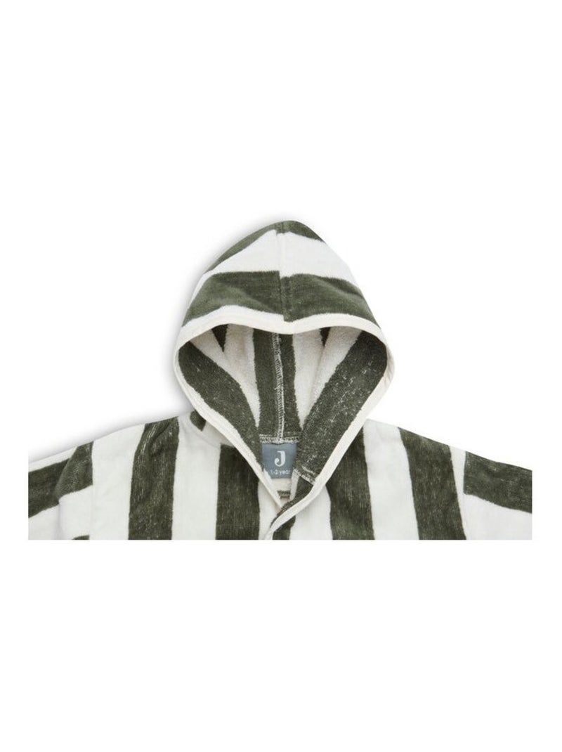 Peignoir Stripe Eponge GOTS en coton bio Jollein Vert - Kiabi