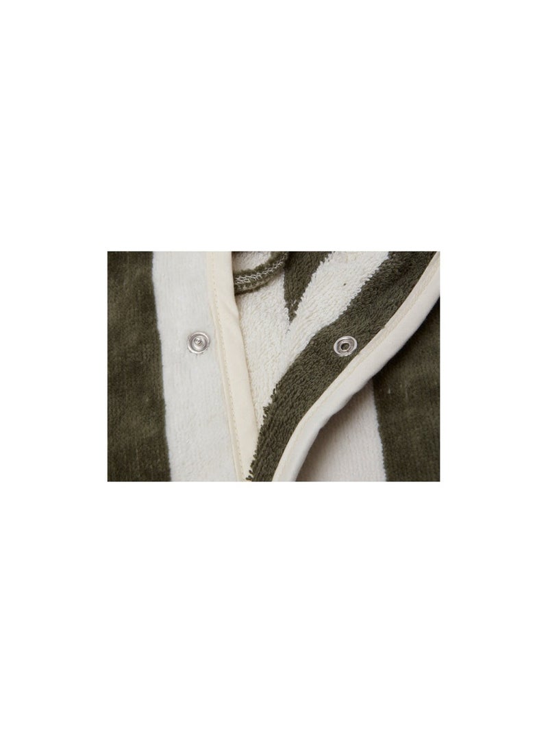 Peignoir Stripe Eponge GOTS en coton bio Jollein Vert - Kiabi