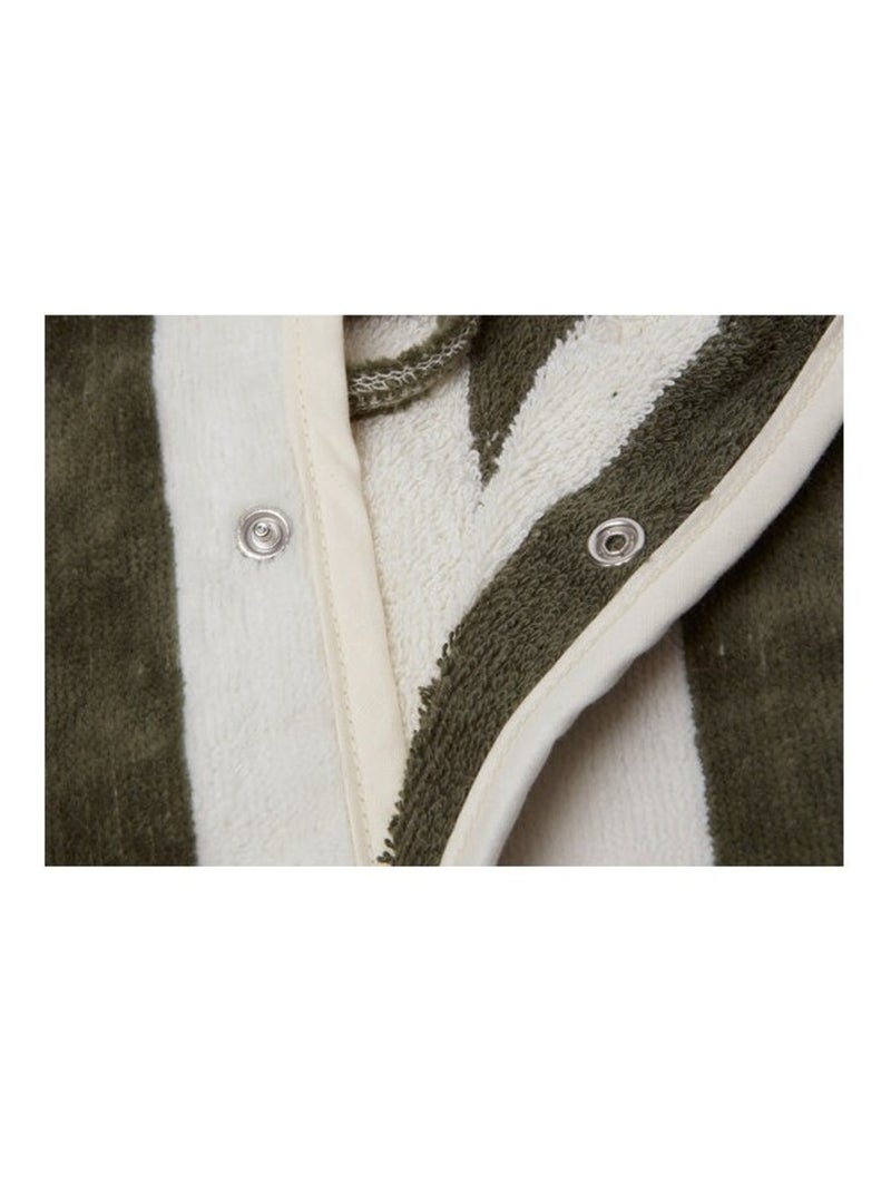 Peignoir Stripe Eponge GOTS en coton bio Vert - Kiabi