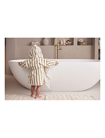 Peignoir Stripe Eponge GOTS en coton bio