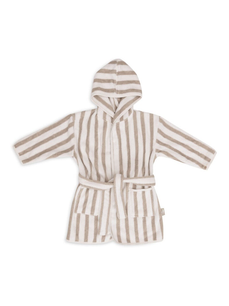 Peignoir Stripe Eponge GOTS en coton bio Vert - Kiabi