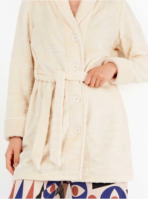 Peignoir texture peluche - Kiabi