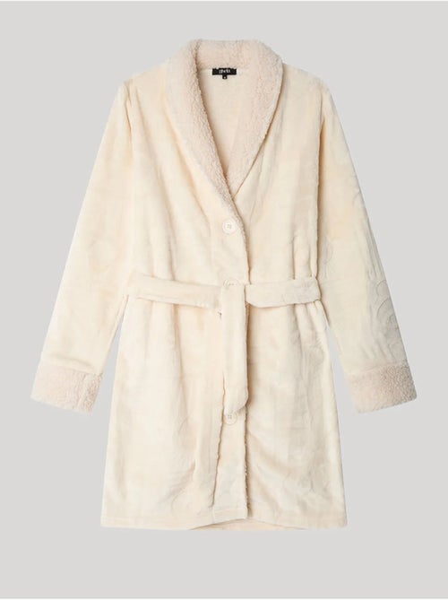 Peignoir texture peluche - Kiabi