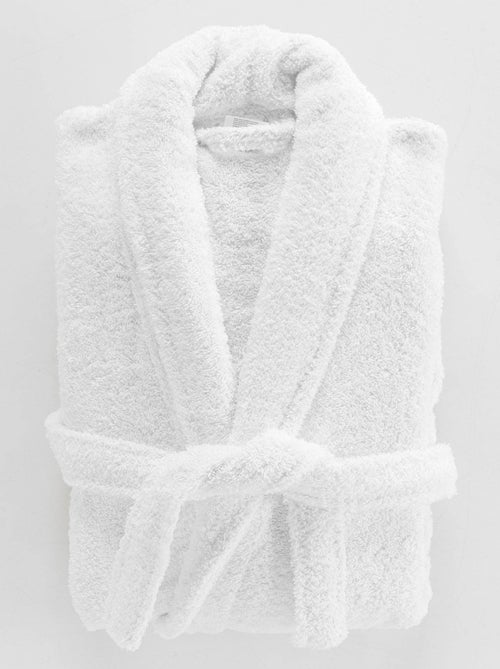 Peignoir uni à col châle - Kiabi