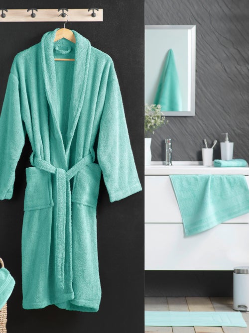 Peignoir uni à col châle - Kiabi