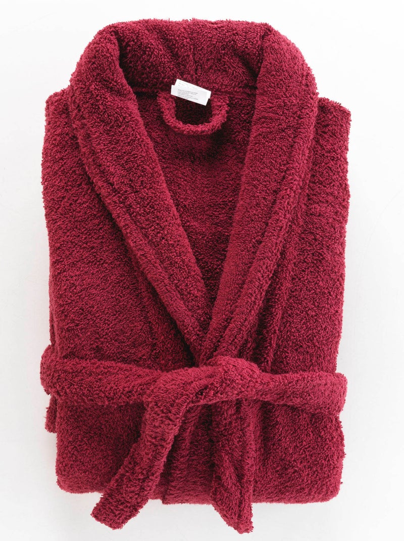 Peignoir uni à col châle Rouge - Kiabi