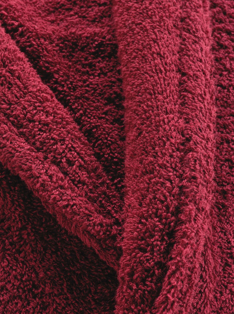 Peignoir uni à col châle Rouge - Kiabi