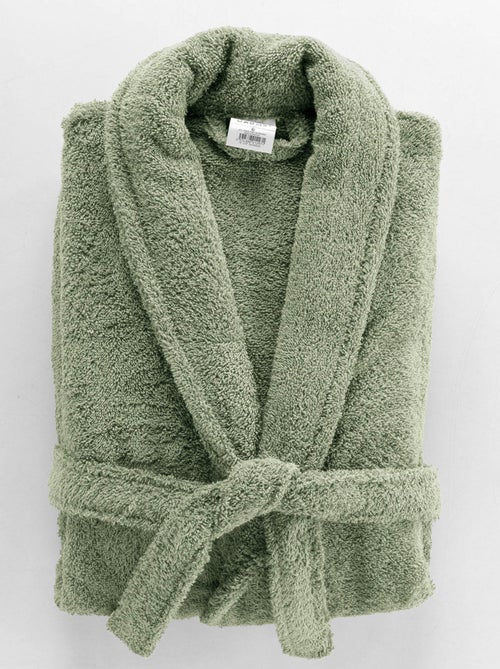 Peignoir uni à col châle - Kiabi