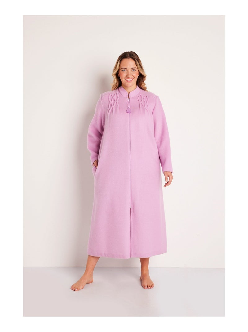 Peignoir zippé en maille Courtelle® Mauve lilas - Kiabi