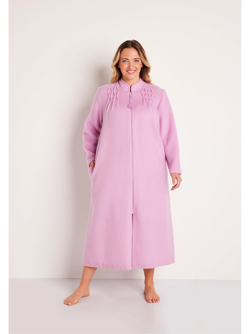 Peignoir zippé maille Courtelle® Mauve lilas - Kiabi