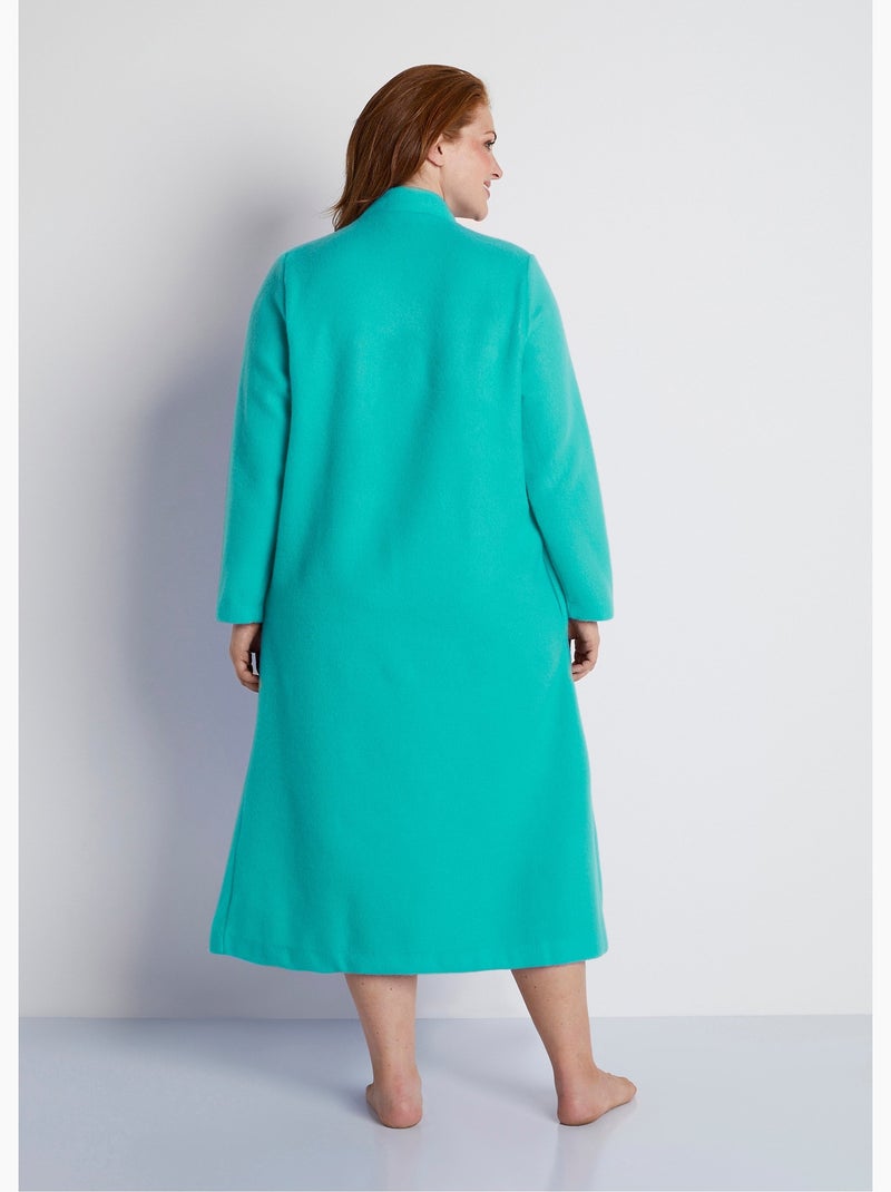 Peignoir zippé maille Courtelle® Vert - Kiabi