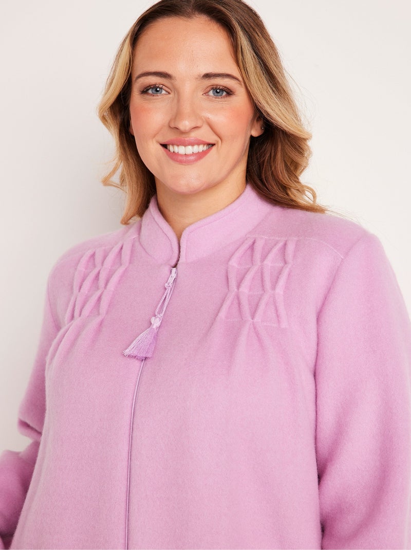 Peignoir zippé maille Courtelle® Violet - Kiabi