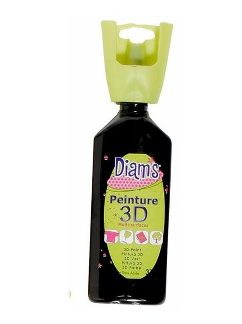 Peinture 3D multisurface 185 ml - Brillant noir - Diam's Noir - Kiabi