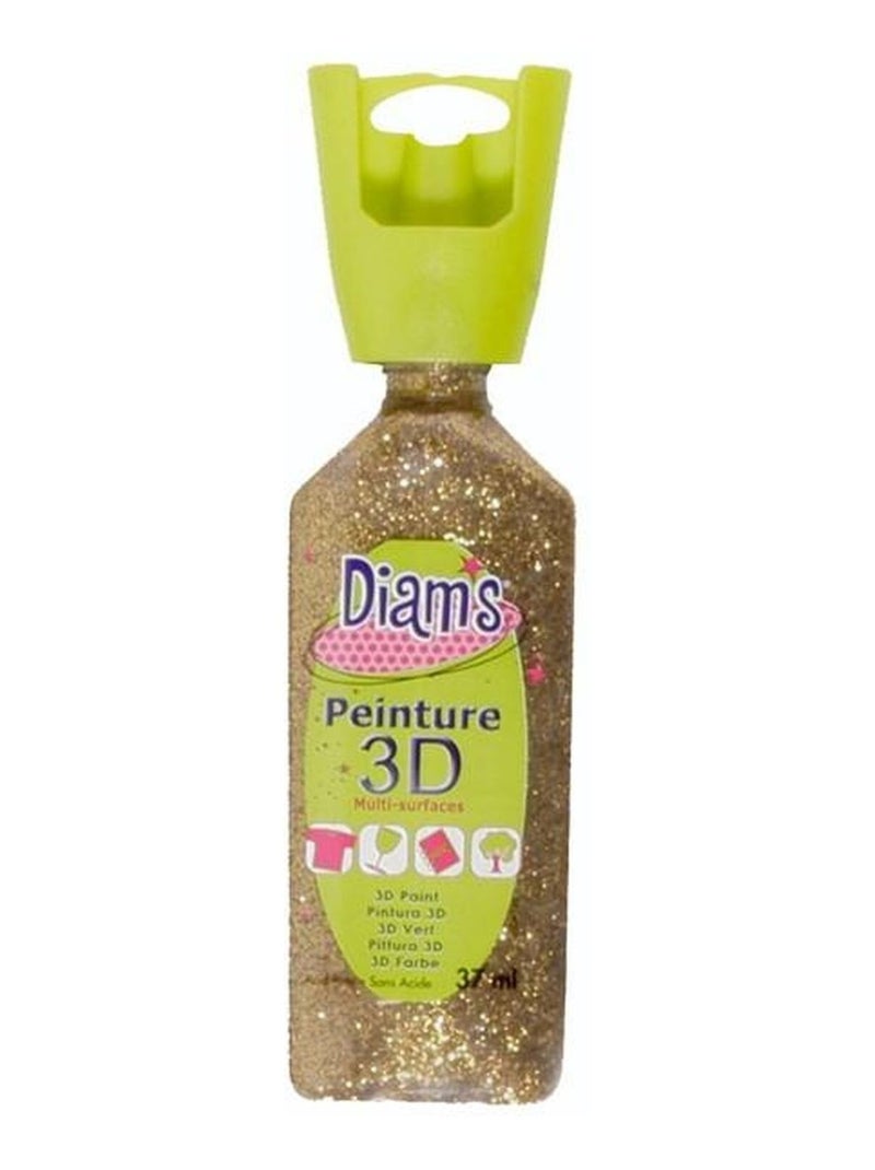 Peinture 3D multisurface 74 ml- Doré à paillettes - Diam's Doré/or - Kiabi