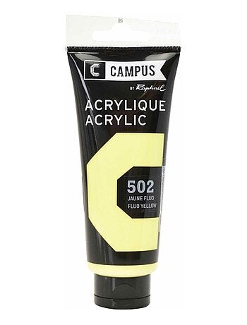 Peinture acrylique 100 ml - Jaune fluo n°502 - Campus