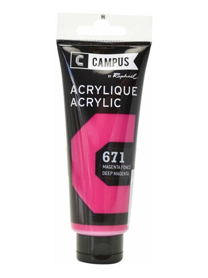 Peinture acrylique 100 ml - Magenta foncé n°671 - Campus N/A - Kiabi