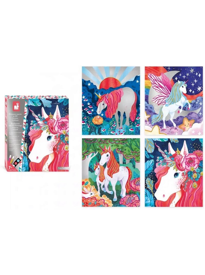 Peinture Nacrée et 3D Licorne Rose - Kiabi