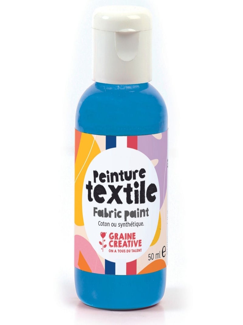 Peinture pour textile 50 ml - bleu cyan - Graine Créative Bleu Bleu - Kiabi
