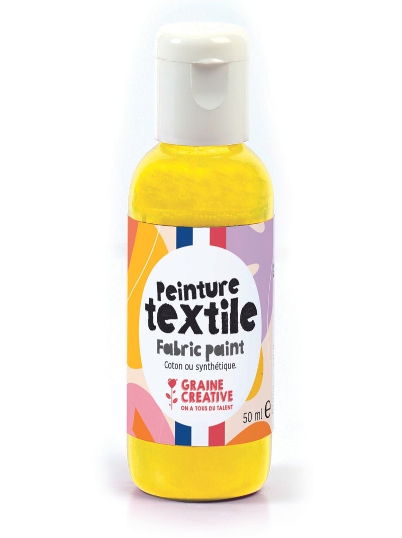 Peinture pour textile 50 ml - jaune - Graine Créative Jaune - Kiabi