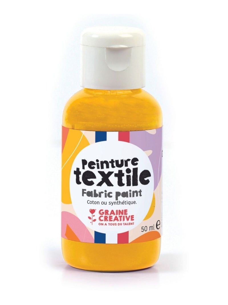 Peinture pour textile 50 ml - jaune d'or - Graine Créative Jaune - Kiabi