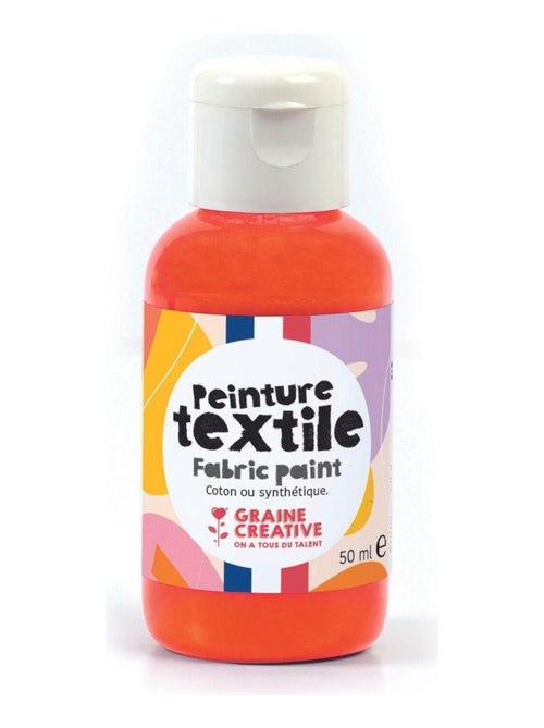 Peinture pour textile 50 ml - orange fluo - Graine Créative - Kiabi