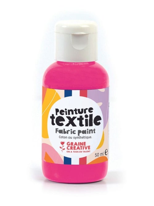 Peinture pour textile 50 ml - rose fluo - Graine Créative - Kiabi