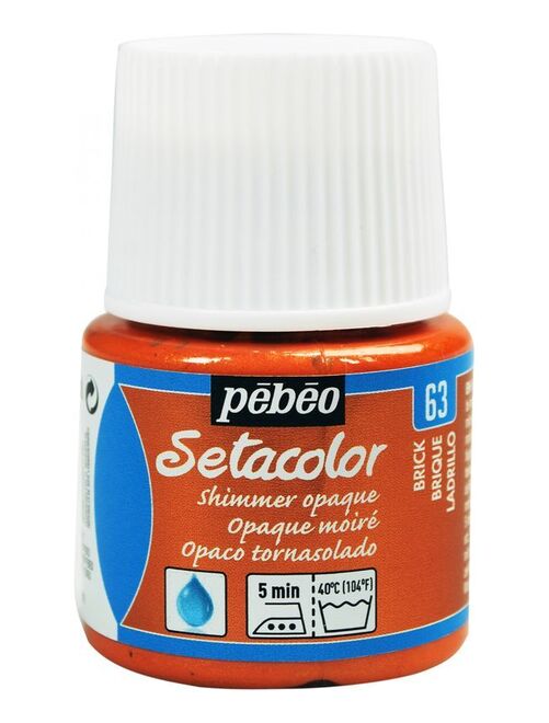 Peinture textile Setacolor opaque effet métallique - Orange brique - 45 ml - Kiabi
