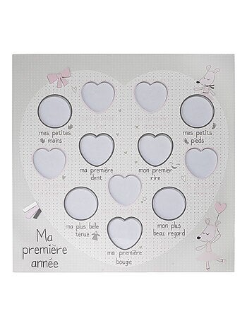 Pèle-mêle 12 photos en bois coeur - SAUTHON