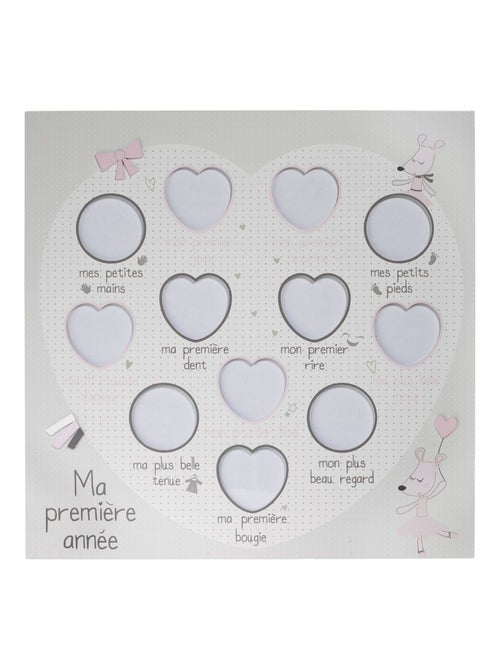 Pèle-mêle 12 photos en bois coeur - SAUTHON - Kiabi