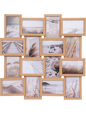 Pêle-mêle 16 photos effet bois naturel MIA