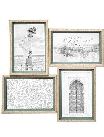 Pêle-mêle 4 photos bicolore en bois MOLY