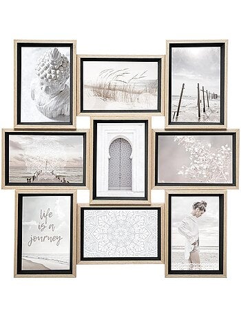 Pêle-mêle 9 photos design empilé en bois MOLY
