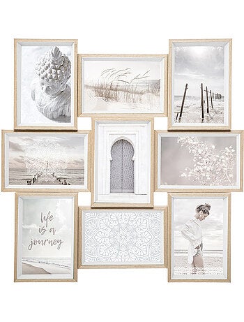 Pêle-mêle 9 photos design empilé en bois MOLY